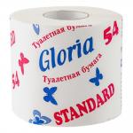 Бумага туалетная 1-сл 54 м STANDARD в рулоне на втулке "GLORIA" 1/40