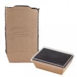 УПАКОВКА 400МЛ ДХШХВ 145Х95Х45ММ 50ШТ OPSALAD С ПРОЗРАЧНОЙ КРЫШКОЙ КРАФТ ЧЕРНОЕ ДНО