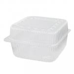 КОНТЕЙНЕР С СОВМЕЩЁННОЙ КРЫШКОЙ 153Х153Х86 ММ 660 ШТ КВАДРАТНЫЙ ПРОЗРАЧНЫЙ ПЭТ