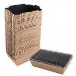 УПАКОВКА 500ШТ ДХШХВ 160Х120Х45ММ 50ШТ OPSALAD С ПРОЗРАЧНОЙ КРЫШКОЙ КРАФТ ЧЕРНОЕ ДНО