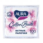 Палочки ватные 100 шт/уп AURA в мягкой упаковке ''KK'' 1/120