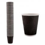 СТАКАН БУМАЖНЫЙ 300 МЛ D90 ММ 2-СЛ 40 ШТ ЛАБИРИНТ ДЛЯ ГОРЯЧИХ НАПИТКОВ ЧЕРНЫЙ