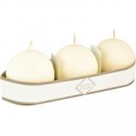 Свеча шар d60 мм 3 шт/уп КРЕМОВАЯ "Horizon Candles" 1/24