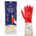 ПЕРЧАТКИ ХОЗЯЙСТВЕННЫЕ 1 ПАРА М БИКОЛОР СУПЕРПРОЧНЫЕ С УДЛИНЕННЫМ МАНЖЕТОМ БЕЛО-КРАСНЫЕ