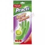 ПЕРЧАТКИ ХОЗЯЙСТВЕННЫЕ L С АРОМАТОМ ЯБЛОКА SUPER COMFORT ЛАТЕКС ЗЕЛЕНЫЕ ''PACLAN'' 1/10/100