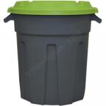 Бак круглый 60л Н500хD470 мм для пищевых продуктов ПЛАСТИК СЕРЫЙ ''PLASTIC REPUBLIC'' 1/3