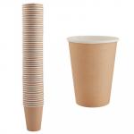 СТАКАН БУМАЖНЫЙ 350 МЛ D80 ММ 1-СЛ 50 ШТ ДЛЯ ГОРЯЧИХ НАПИТКОВ КРАФТ