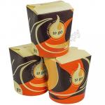 Контейнер бумажный CHINA PACK 550мл Н100хD85 мм с декором TO GO ''PAPSTAR'' 1/50/500
