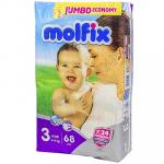 Подгузники детские 4-9кг 68 шт/уп MOLFIX MIDI JUMBO ''HAYAT'' 1/150