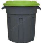 Бак круглый 80л Н640хD900 мм для пищевых продуктов ПЛАСТИК СЕРЫЙ ''PLASTIC REPUBLIC'' 1/3