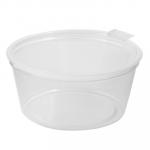 СОУСНИК 50 МЛ 80 ШТ КРУГЛЫЙ С НЕРАЗЪЕМНОЙ КРЫШКОЙ ПРОЗРАЧНЫЙ PP