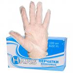 ПЕРЧАТКИ ОДНОРАЗОВЫЕ ВИНИЛОВЫЕ L 100 ШТ/УП ПРОЗРАЧНЫЕ "HANS" 1/10