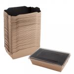 УПАКОВКА 800МЛ ДХШХВ 186Х106Х55ММ 50ШТ OPSALAD С ПРОЗРАЧНОЙ КРЫШКОЙ КРАФТ ЧЕРНОЕ ДНО