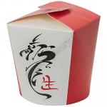 Контейнер бумажный CHINA PACK 450мл Н100хD83 мм с декором КИТАЙСКИЙ ДРАКОН 1/50/500