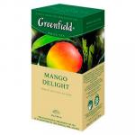 Чай зеленый пакетированный 25 шт в индивидуальной упак MANGO DELIGHT ''GREENFIELD'' 1/10