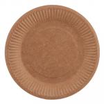 ТАРЕЛКА КАРТОННАЯ D180 ММ 100 ШТ НЕЛАМИНИРОВАННАЯ С БОРТОМ КРАФТ